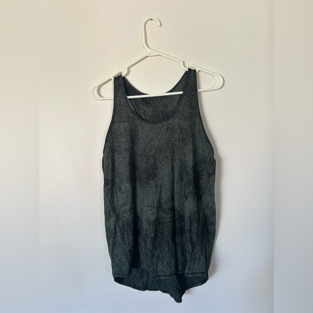 Lululemon Essential Tank *Pleated Pixel Jacquard Algae Green Black Size 10